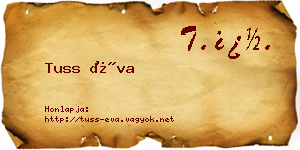 Tuss Éva névjegykártya